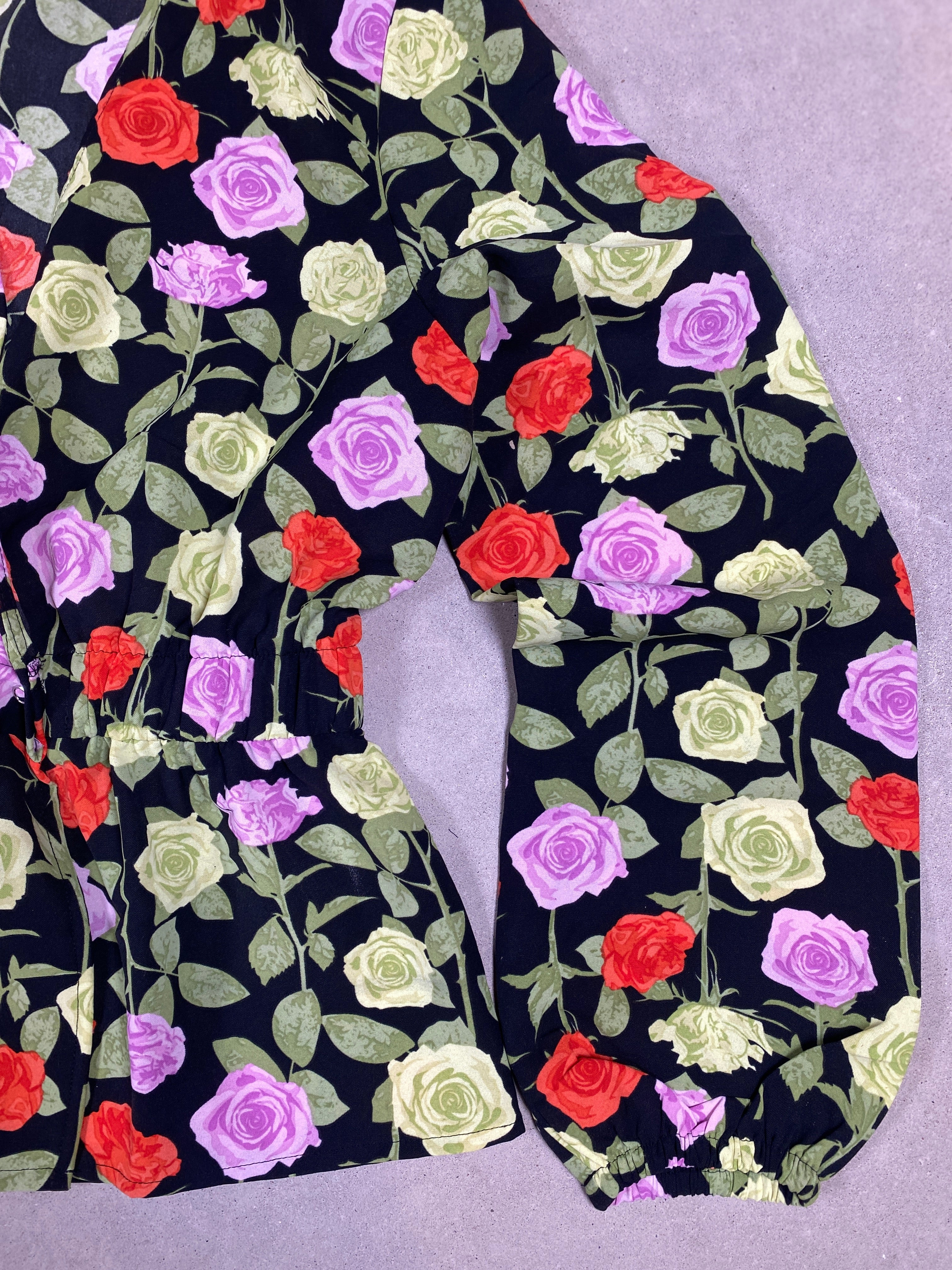 Pcblossom Long Sleeve Wrap Top Violet Flower