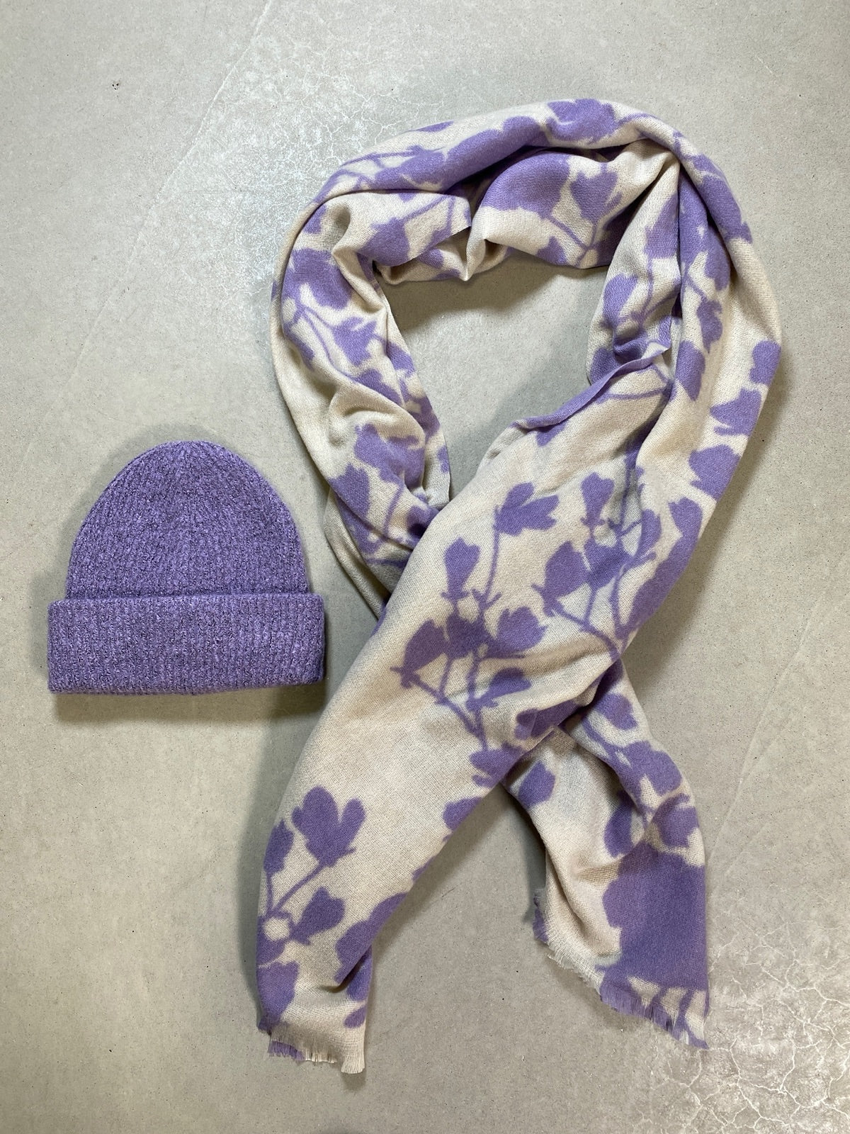 Pcnorna Long Scarf Purple Rose Flower
