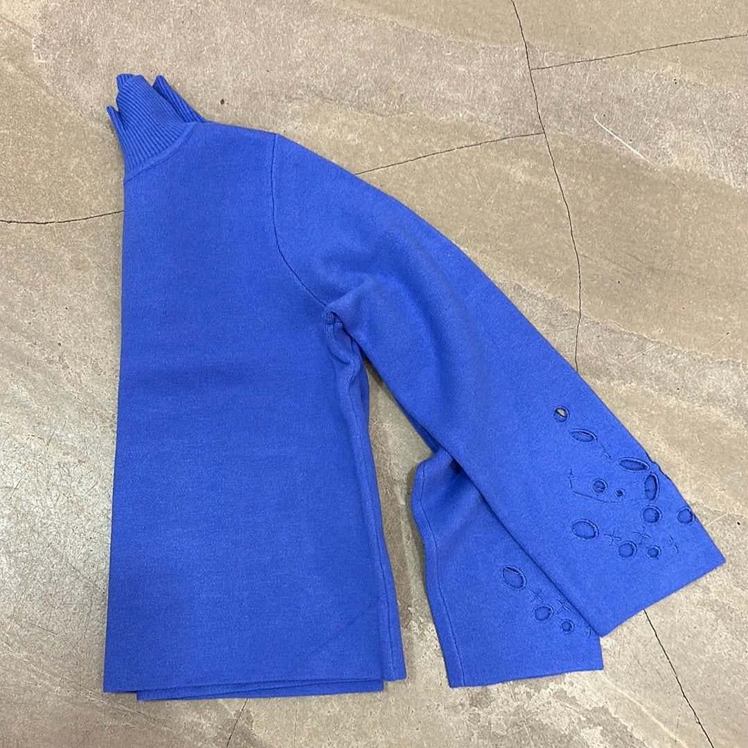 Objreynard Cutout Square Sleeve Pullover Amparo Blue