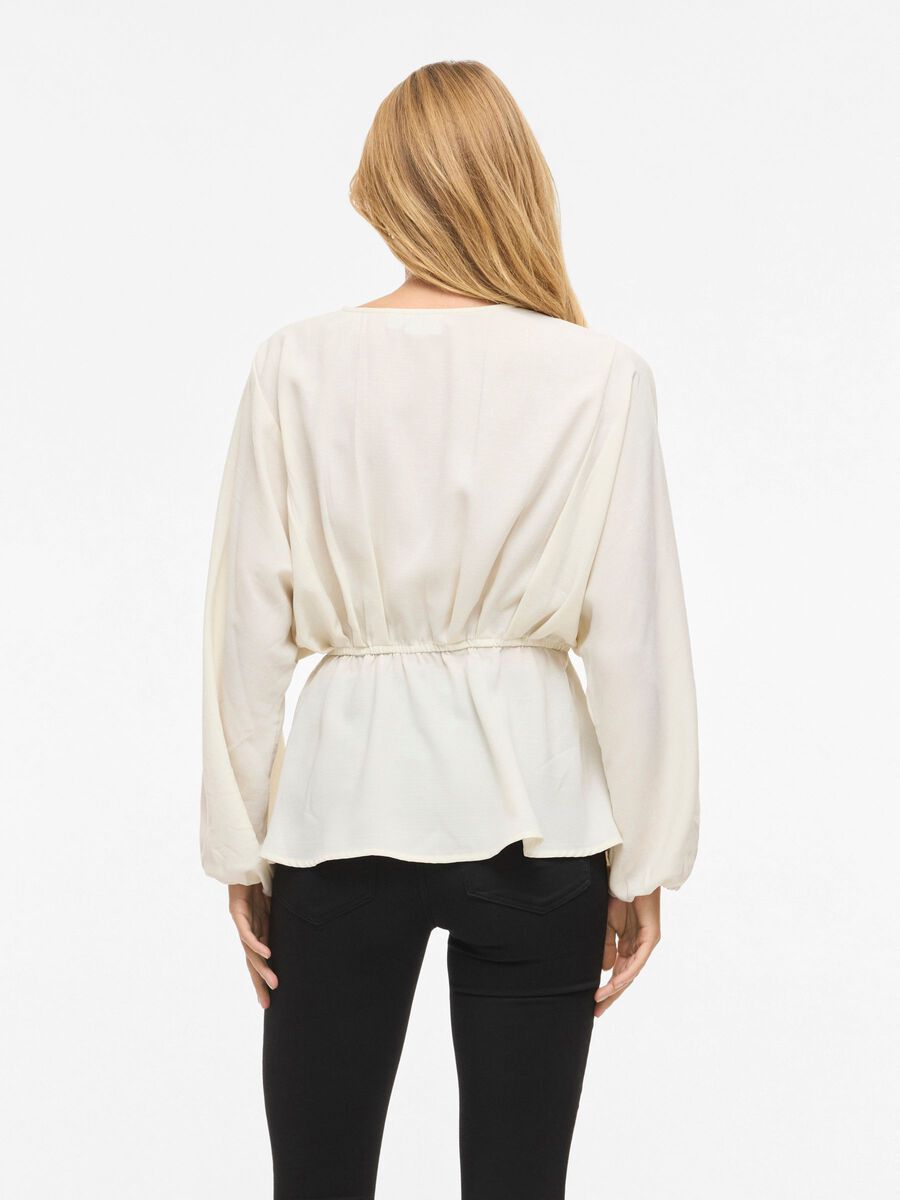 Viselia V Neck Long Sleeve Peplum Topbfs Birch