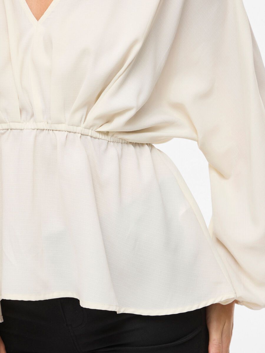 Viselia V Neck Long Sleeve Peplum Topbfs Birch