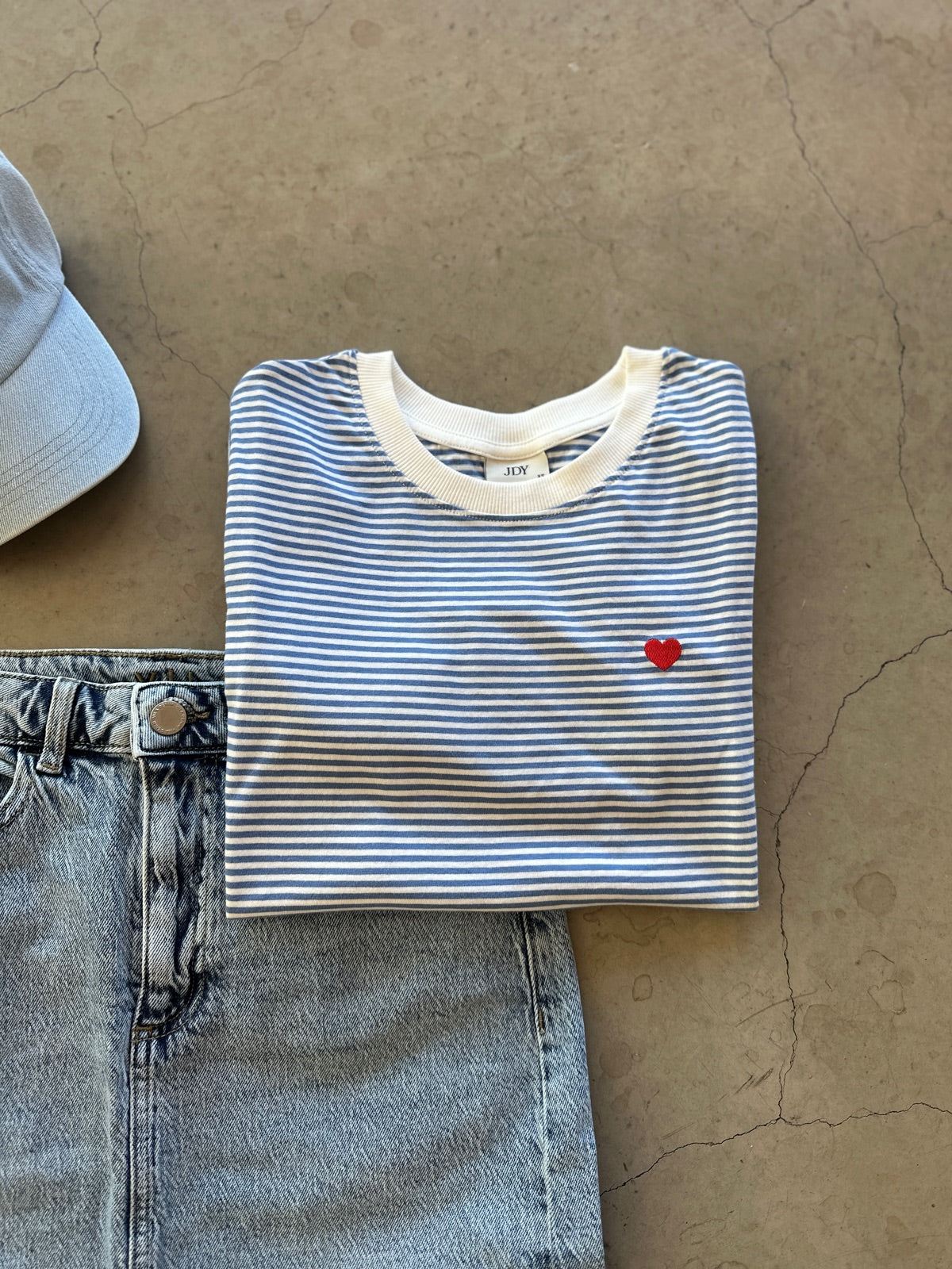 Jdypisa Short Sleeve Print Top Ebb And Flow Cd Stripes And Bs Heart