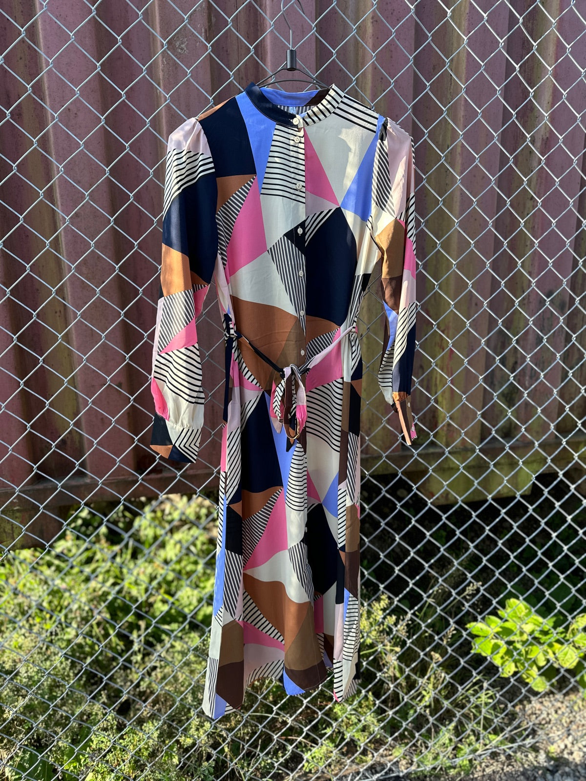 Onlsimone Life Long Sleeve Midi Shirt Dress Confetti Poetic Graphic