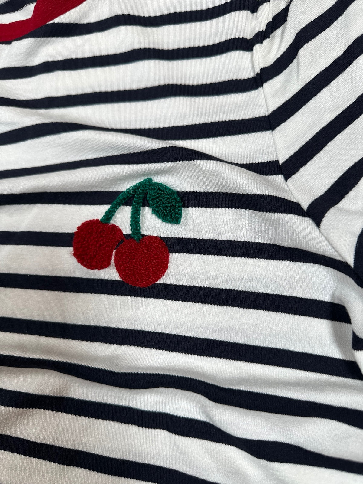Onlheart Life Short Sleeve Tee Cloud Dancer Night Sky  Red Cherry