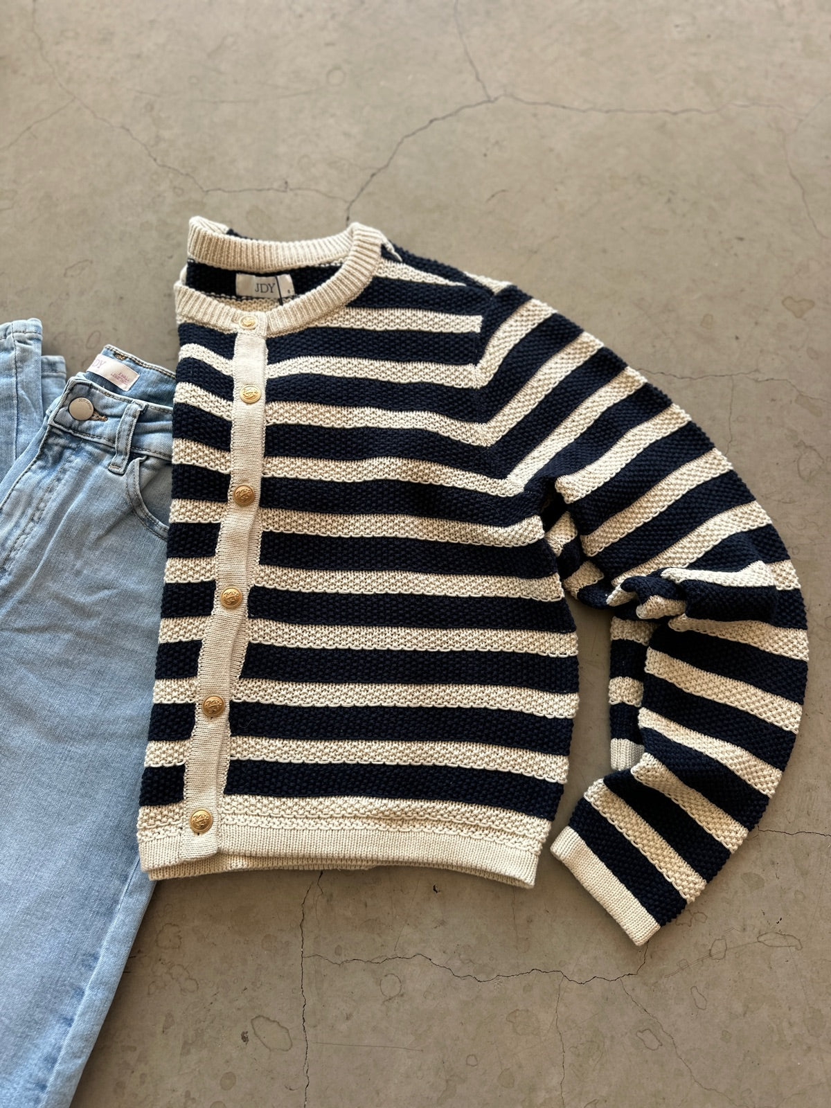 Jdytikka Long Sleeve Button Cardigan Sandshell W Total Eclipse