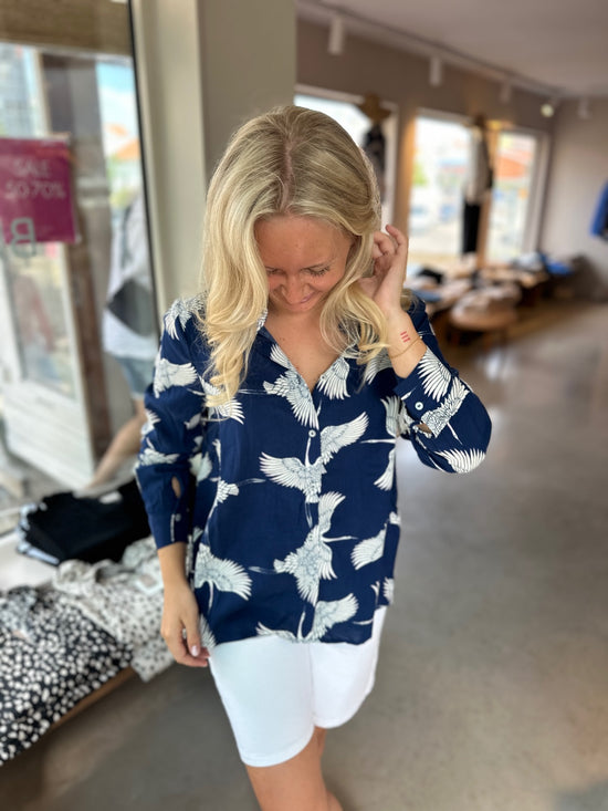 Onlnova Life Vis Long Sleeve New Grace Shirt Blue Depths  Crane