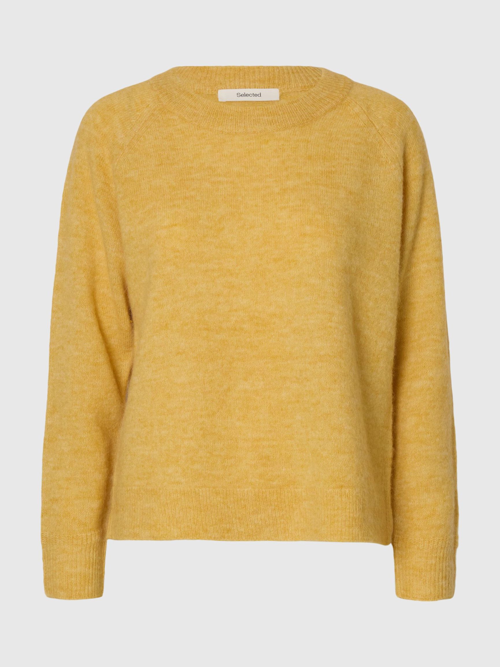 Slflulu Long Sleeve Knit O Neck Ochre Melange