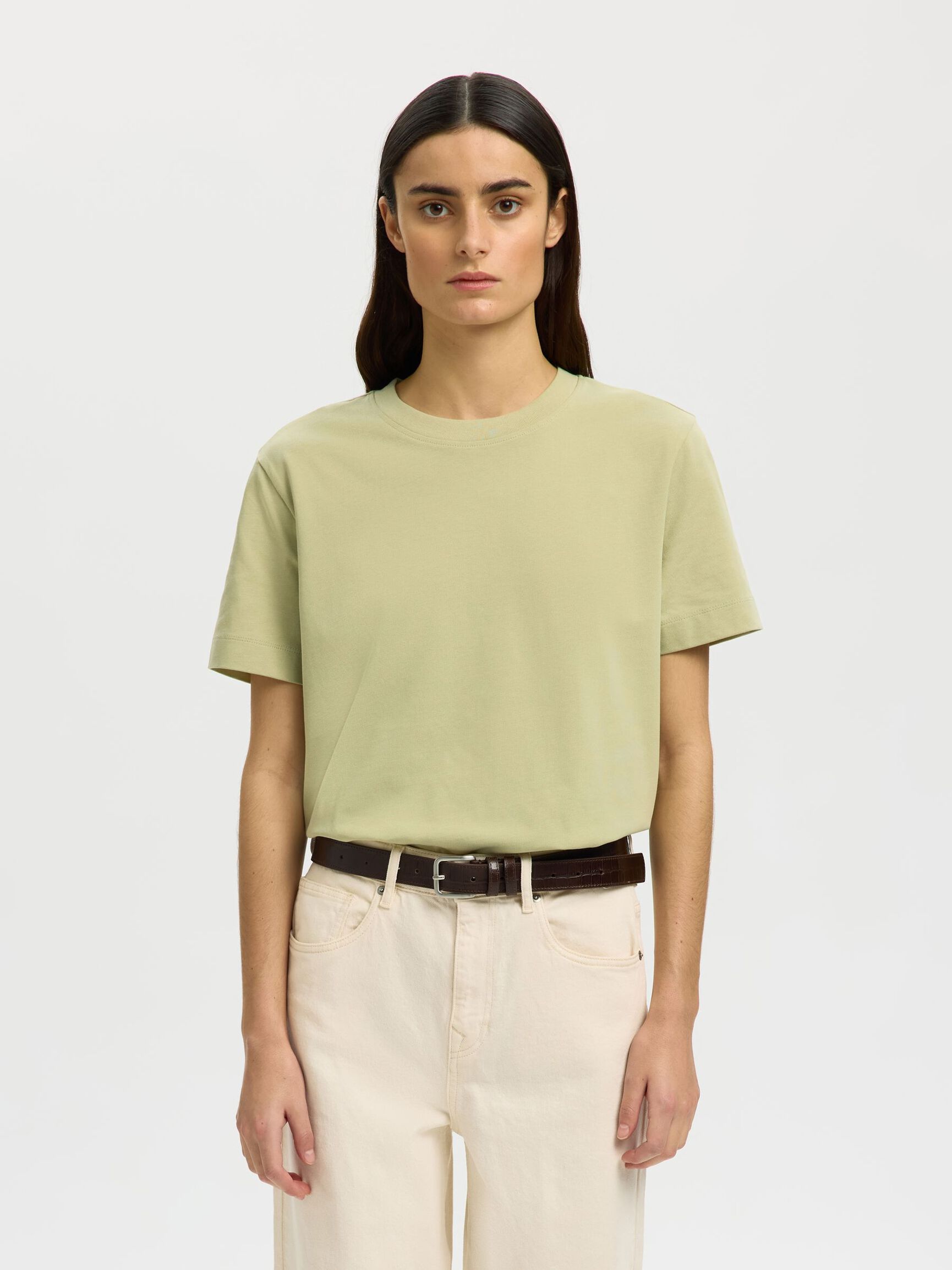 Slfessential Short Sleeve Boxy Tee Lint
