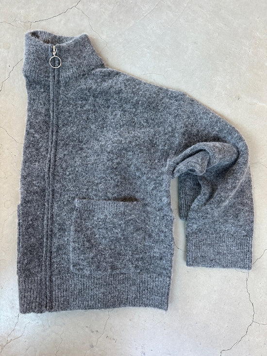 Slfsia Ras Long Sleeve Knit Zipper Cardigan Medium Grey Melange