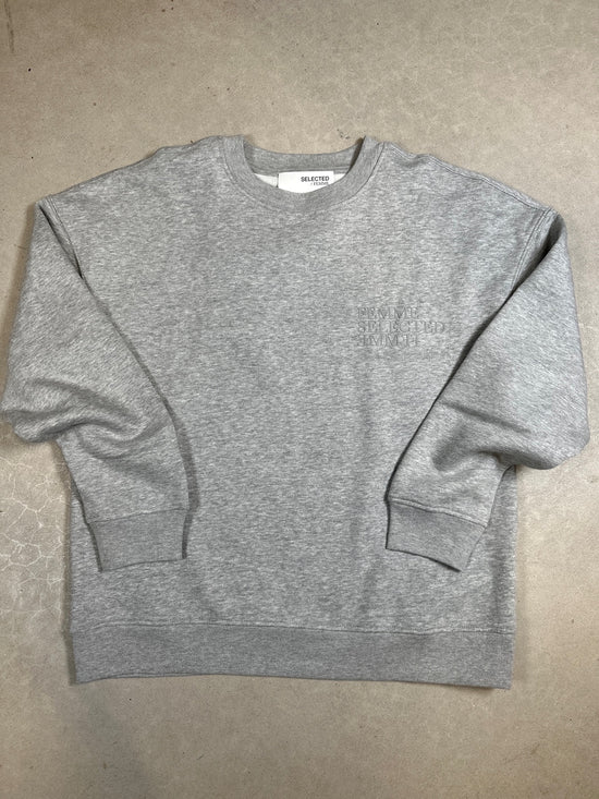 Slfmala Joelle Long Sleeve Printed Sweatshirt Light Grey Melange