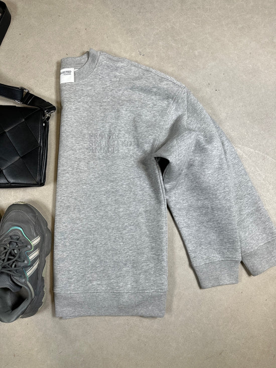 Slfmala Joelle Long Sleeve Printed Sweatshirt Light Grey Melange