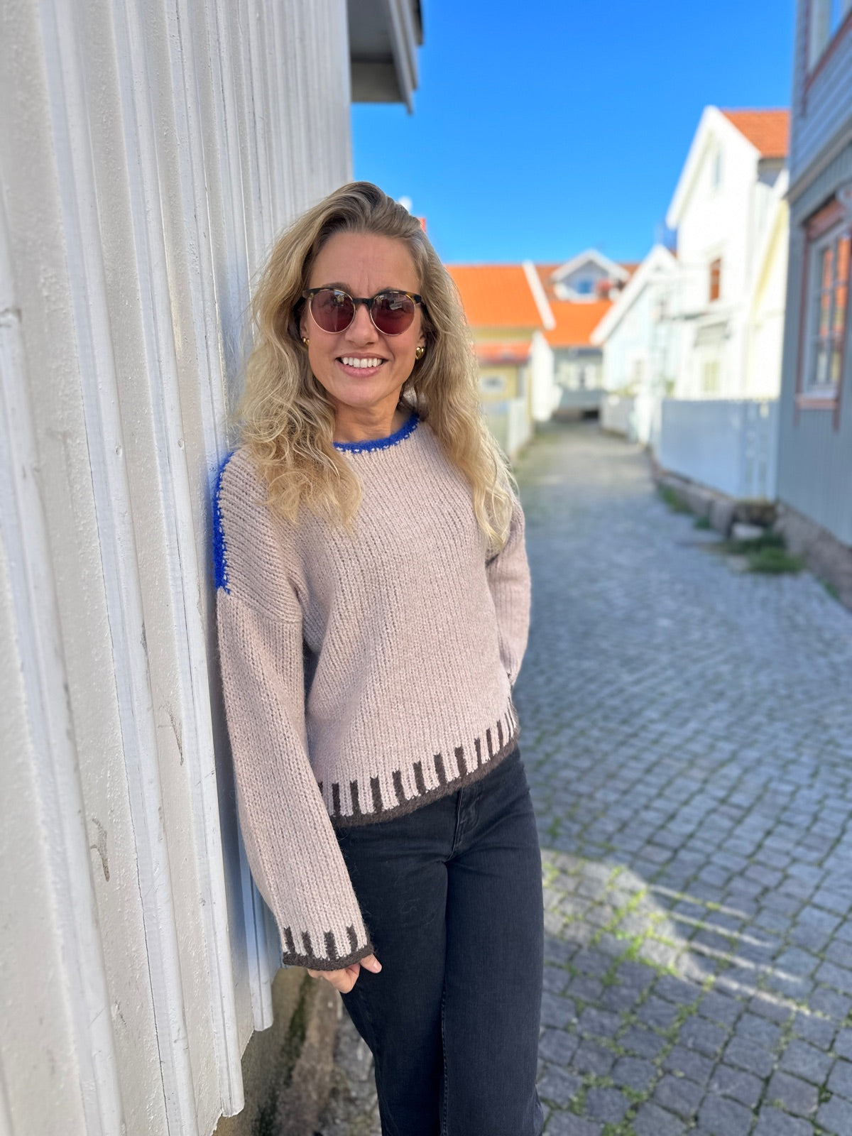 Objtallira Oz Long Sleeve Knit Pullover  Aw White Sand Mel W Pal Bsla R