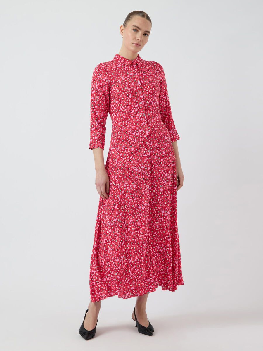 Yassavanna Long Shirt Dress Cyclamen Polly Print