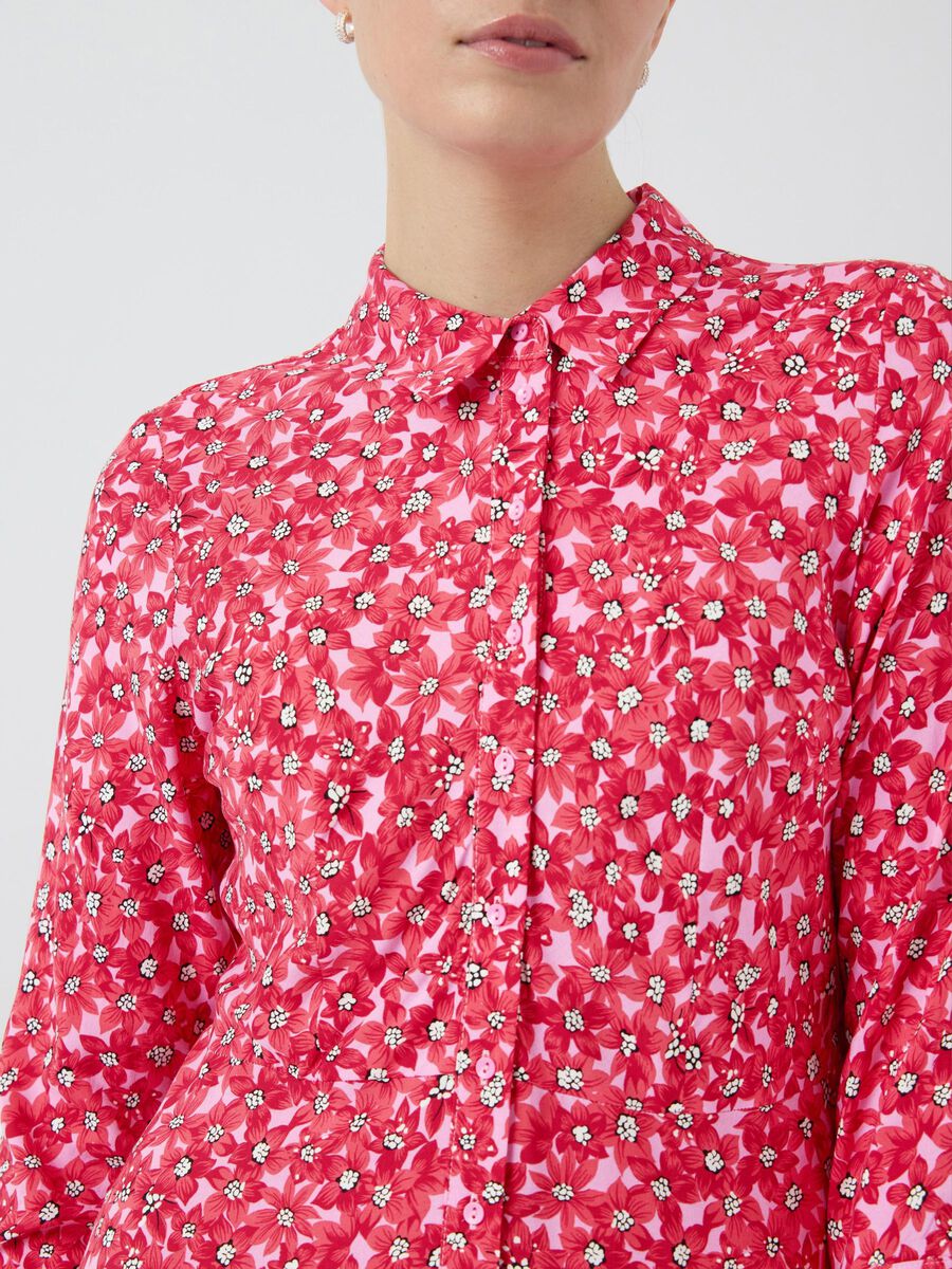 Yassavanna Long Shirt Dress Cyclamen Polly Print