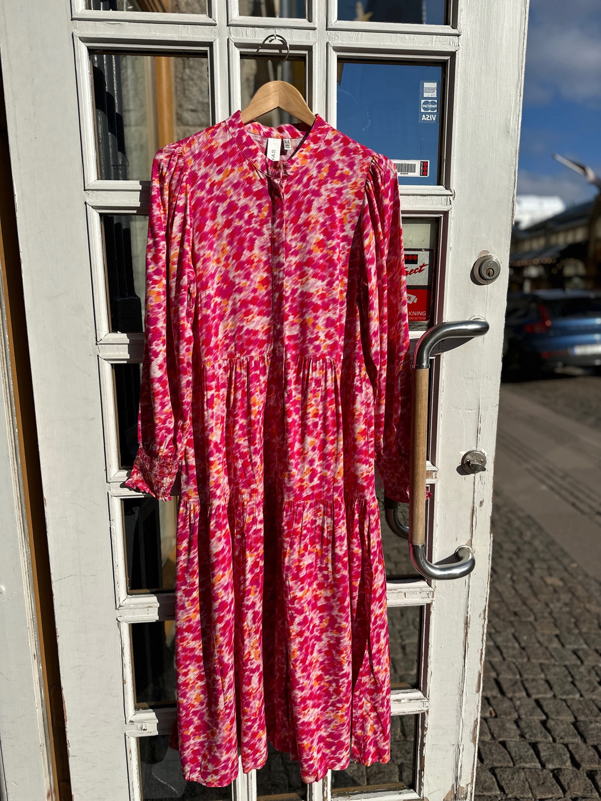 Yasalira Long Sleeve Long Shirt Dress Raspberry Sorbet Fuzzy Flower