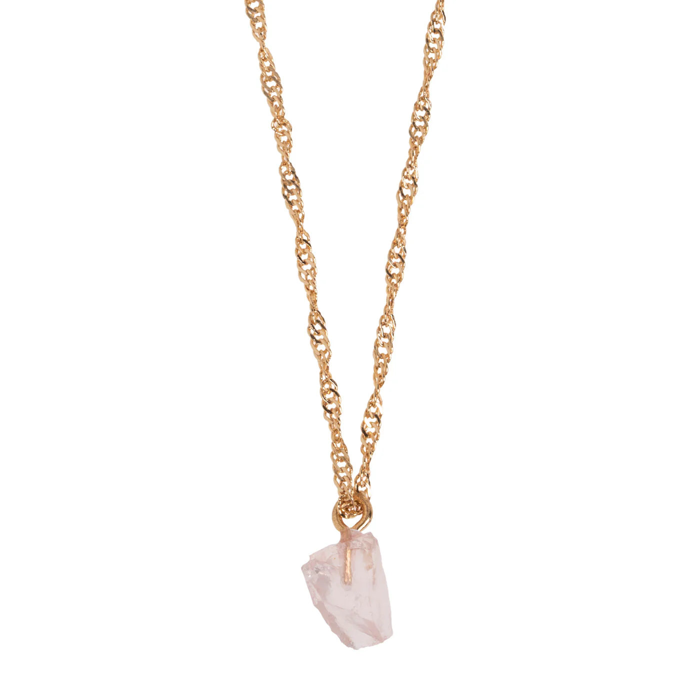 You're Gorgeous Rose Quartz Necklace - Gold