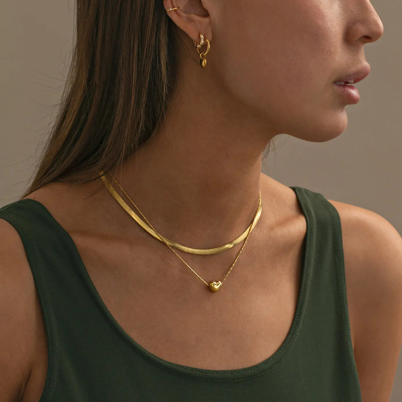 Ivy Snake Chain Necklace Stainless Steel - Gold