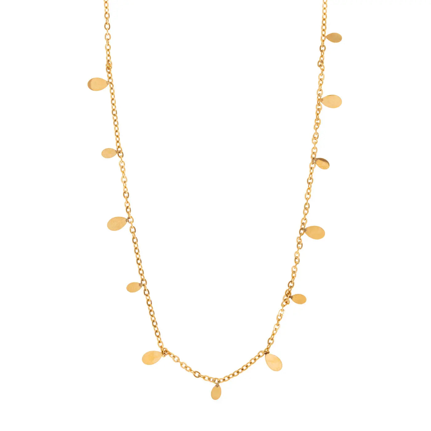 Lia - Tiny Oval Necklace† Stainless Steel - Gold