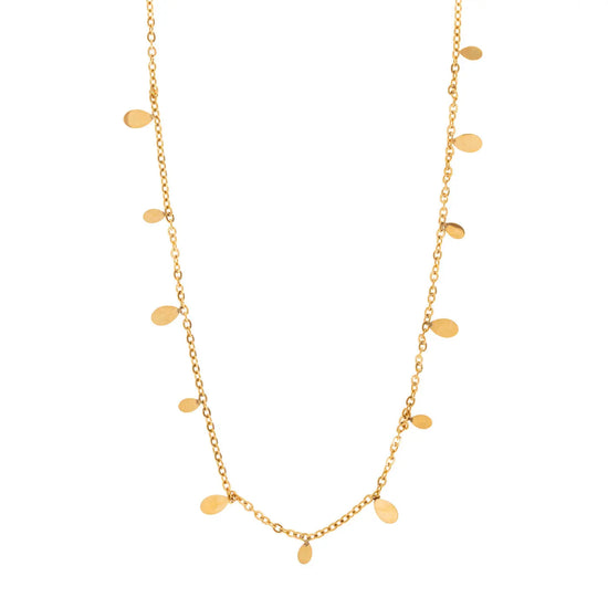 Lia - Tiny Oval Necklace† Stainless Steel - Gold