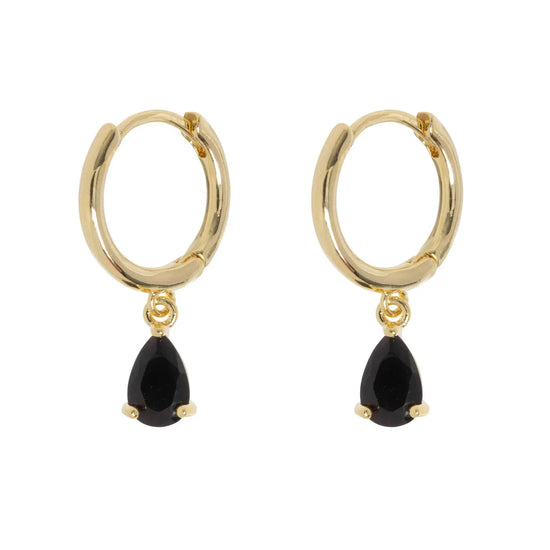 Elvira - Droplet Crystal Hoop Earrings