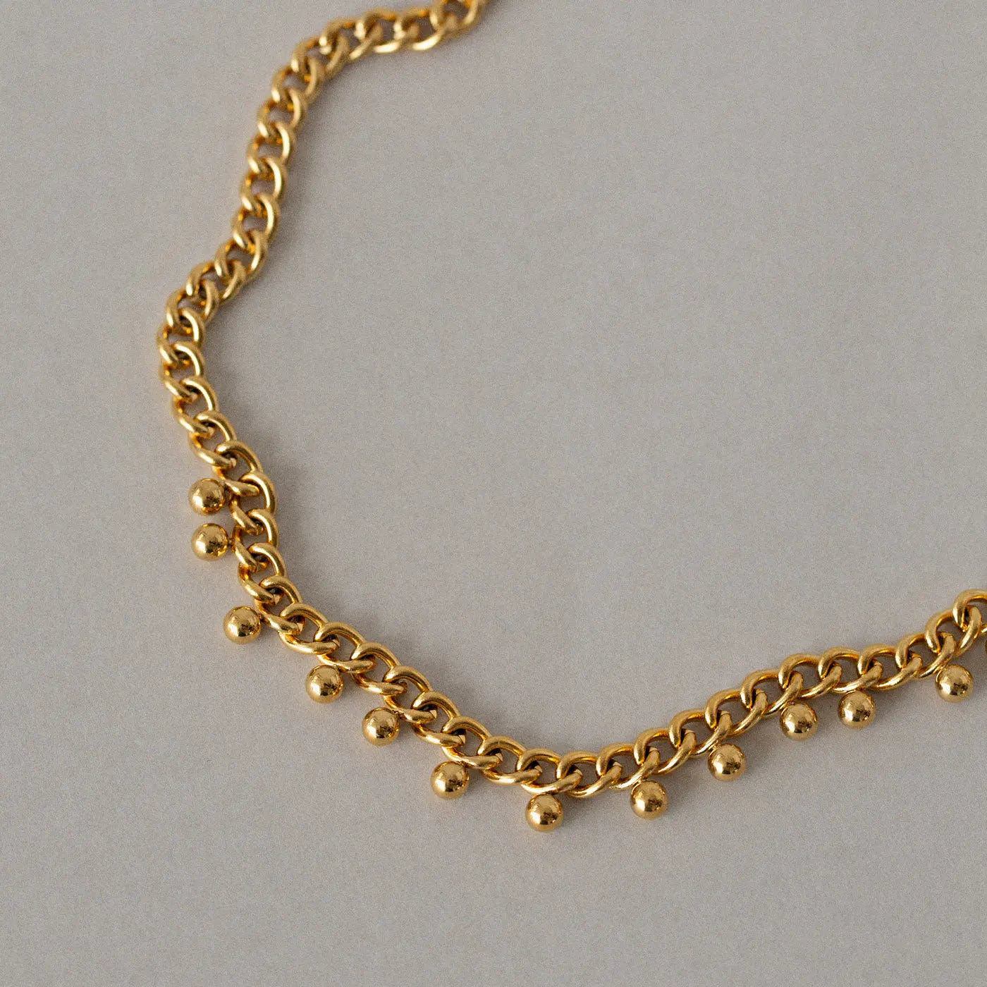 Saffron - Oriental Bead Link Necklace Stainless Steel