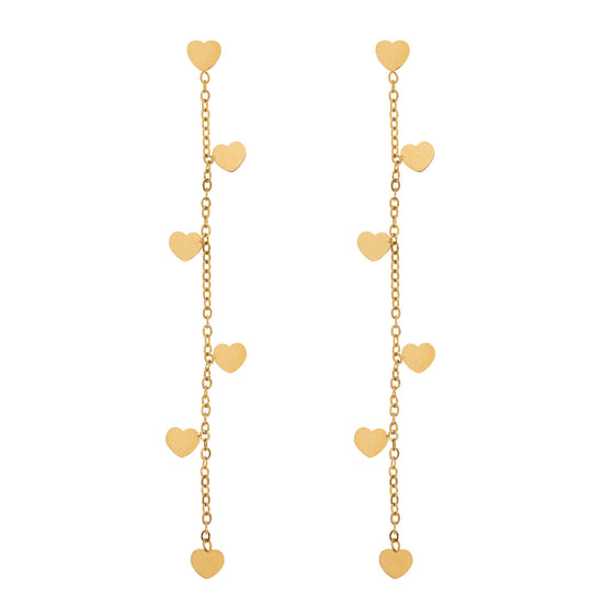 Solana - Heart Chain Stud Earrings Stainless Steel
