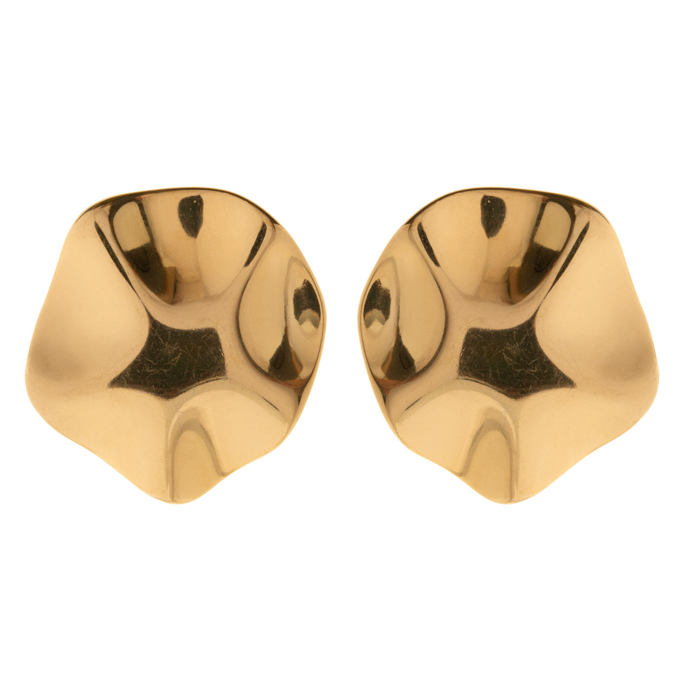 Amèlie - Hammered Round Large Stud Earring Stainless Steel