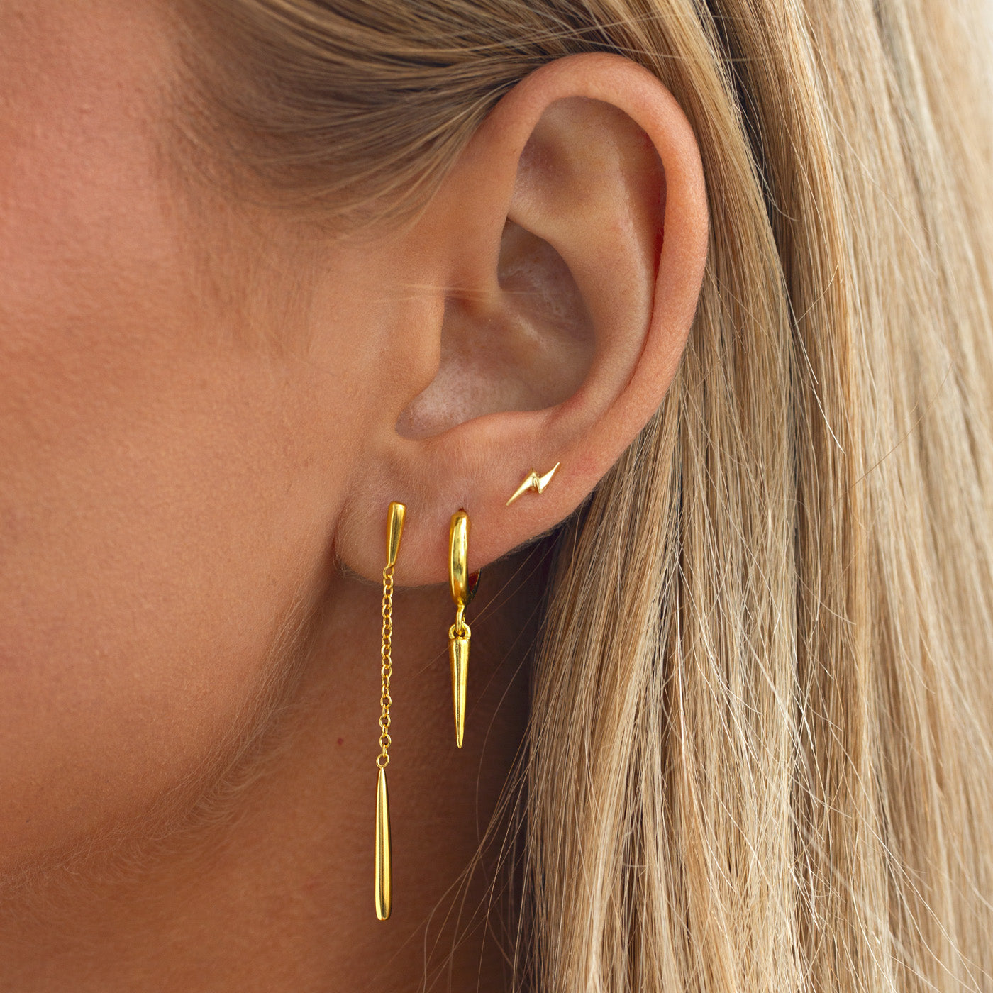 Nyah - Spike Hoop Earrings Gold