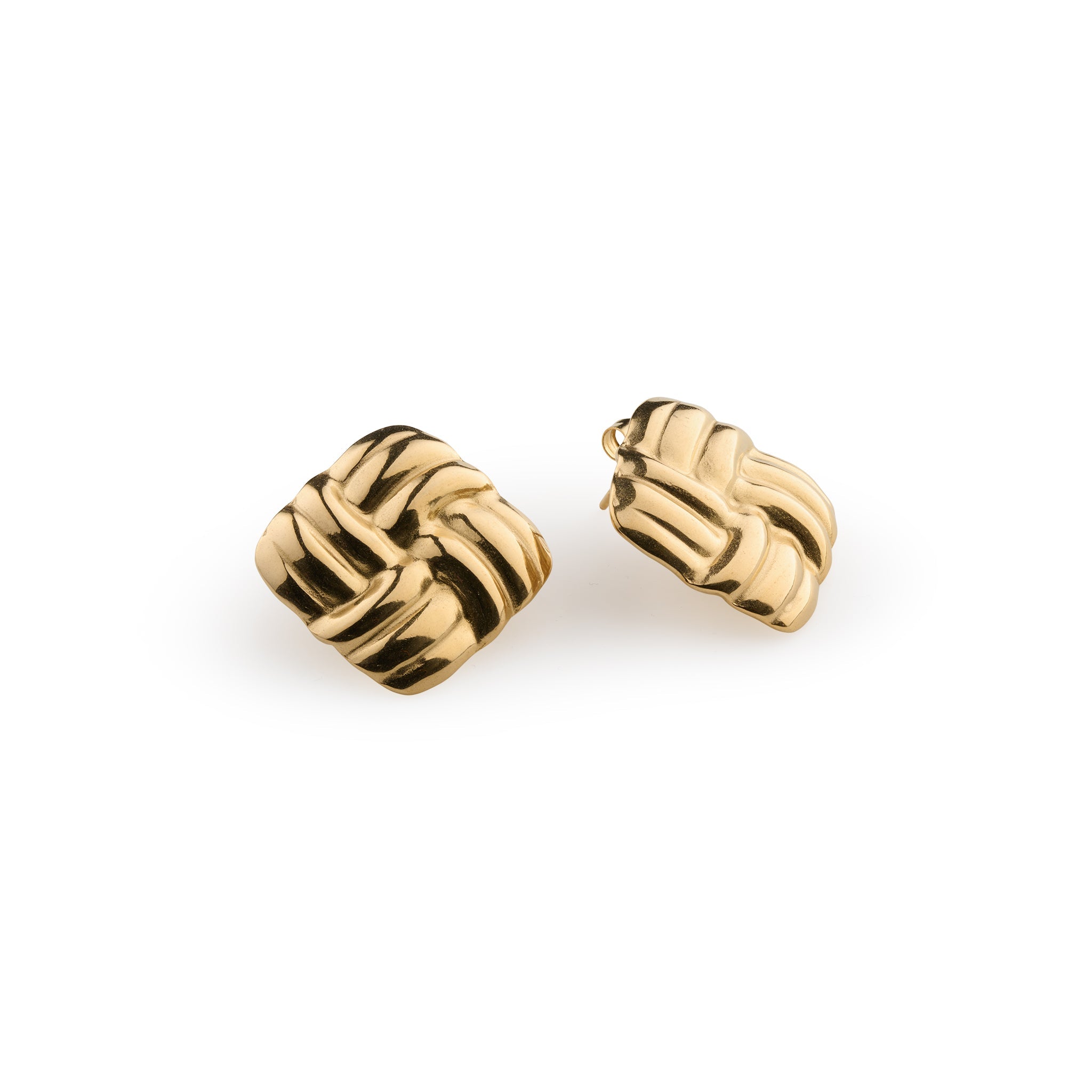 Hilde - Knot Stud Earrings Stainless Steel - Gold
