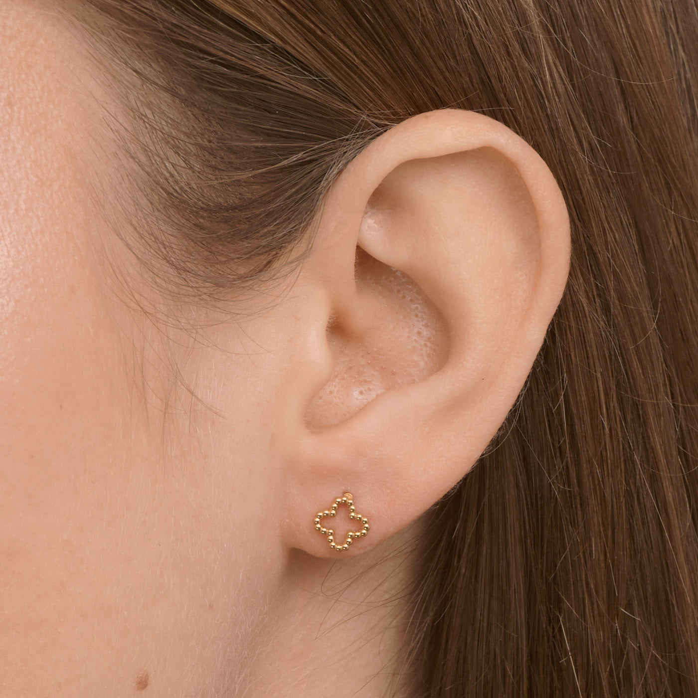 Irma - Clover Stud Earrings Stainless Steel - Gold