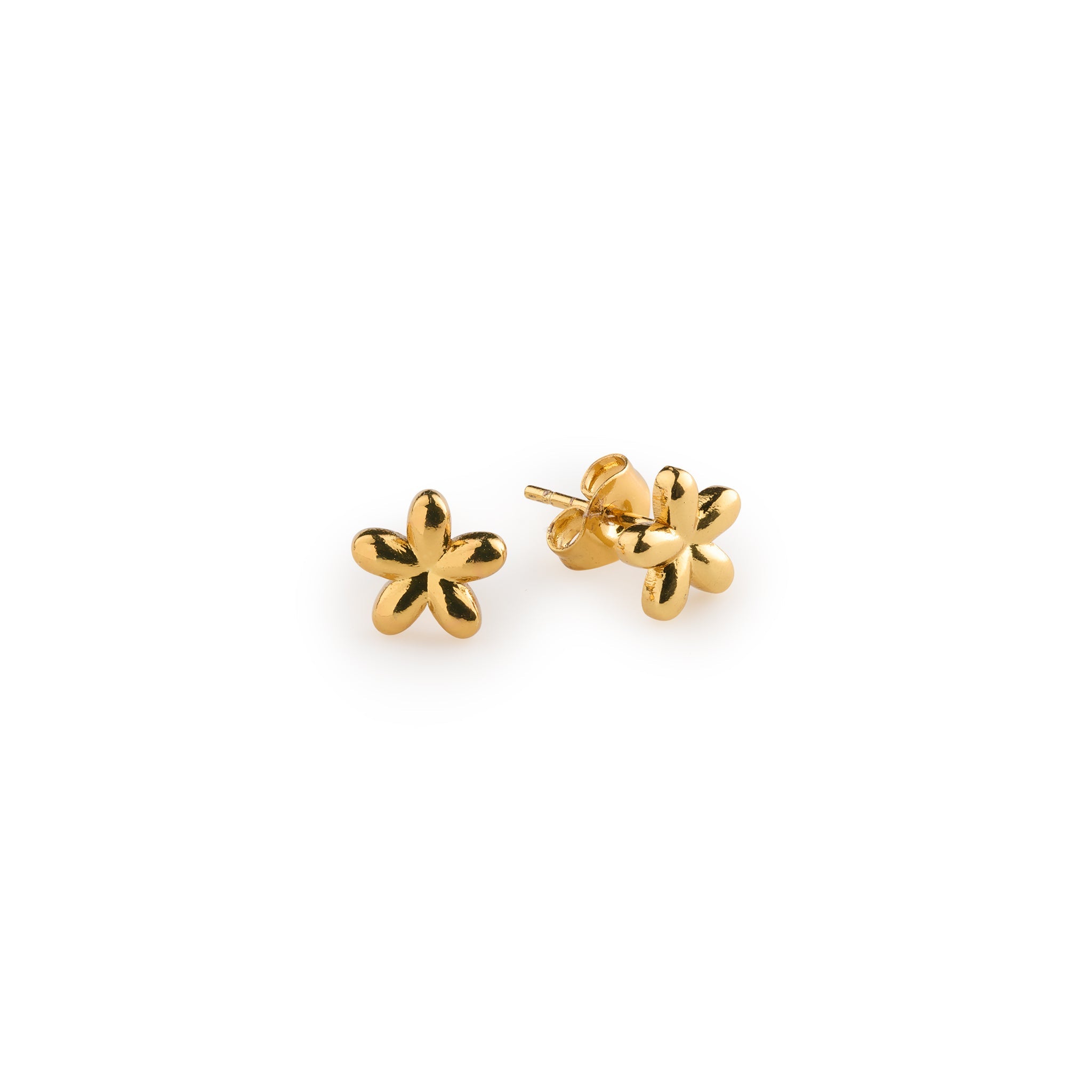 Lupine - Flower Stud Earrings Stainless Steel - Gold