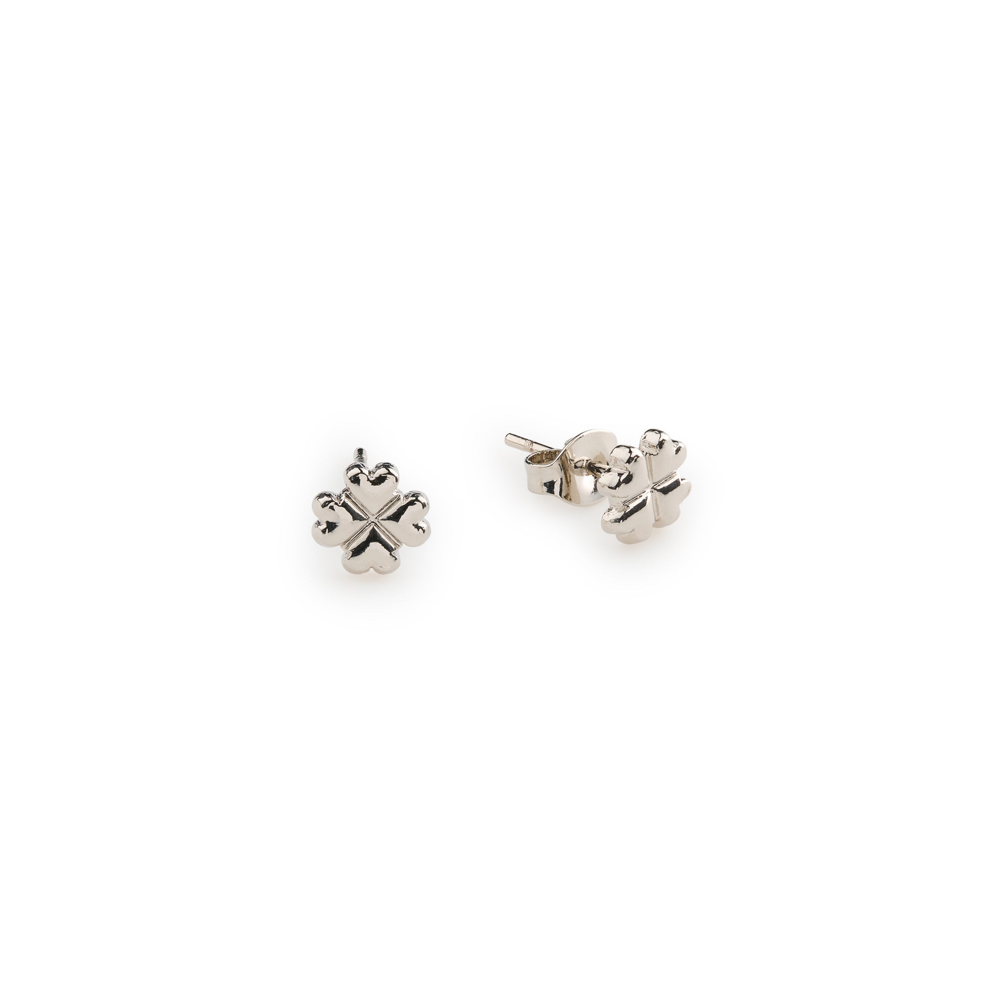 Alexa - Clover Mini Stud Earrings Stainless Steel - Silver