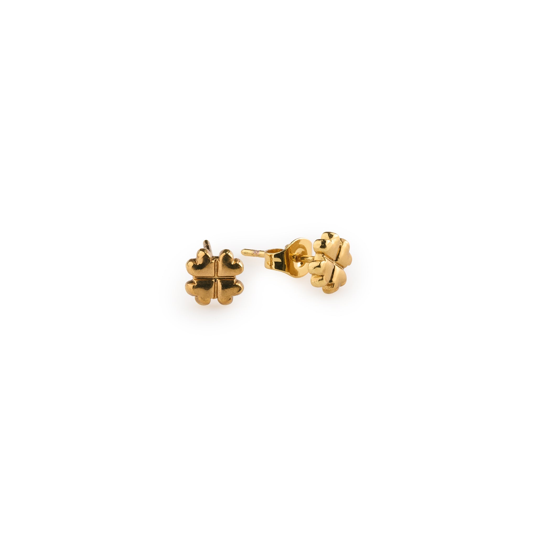 Alexa - Clover Mini Stud Earrings Stainless Steel - Gold