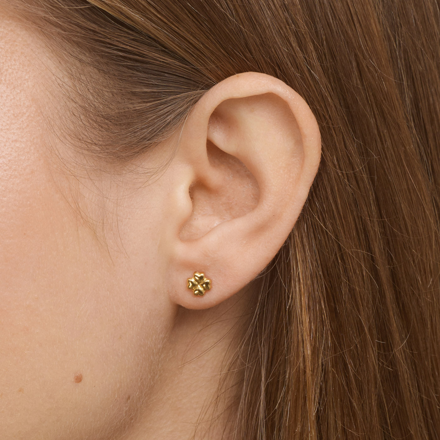 Alexa - Clover Mini Stud Earrings Stainless Steel - Gold
