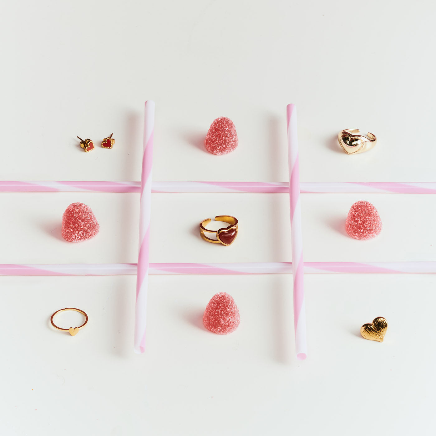 Suvy - Ribbed Heart Stud Earrings Stainless S - Gold