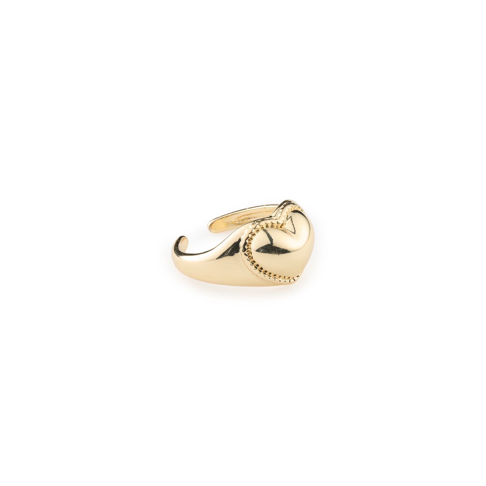 Brigitte - Signet Ring Heart Adjustable - Gold