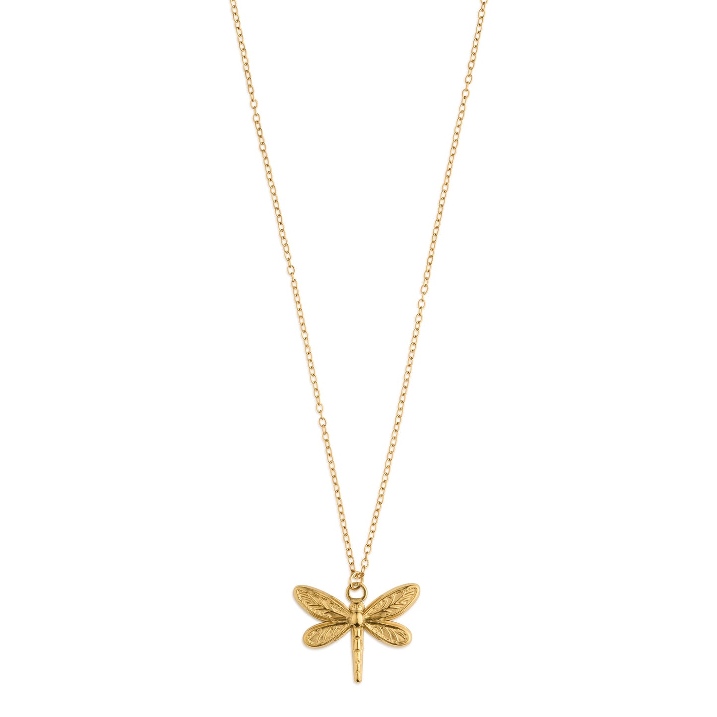 Noya - Statement Dragonfly Necklace Gold Stainless Steel - Gold Gold