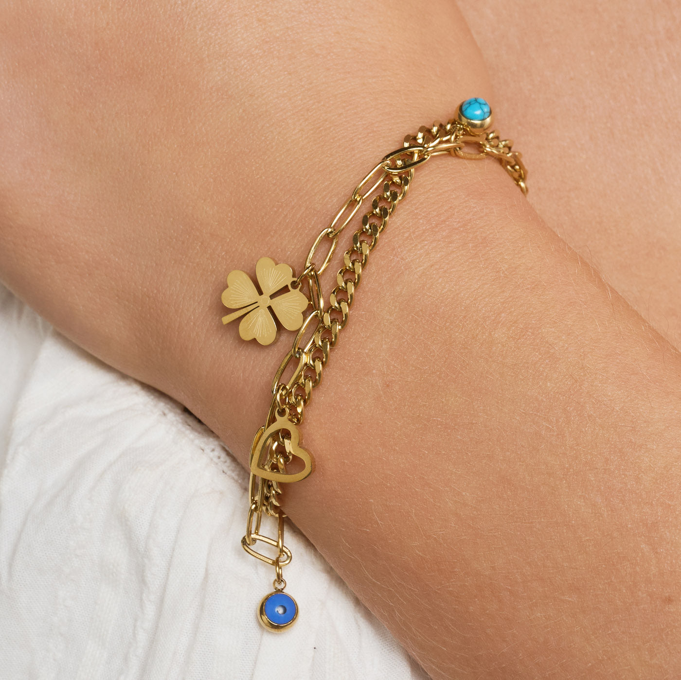 Edeline - Multi Charm Bracelet - Gold