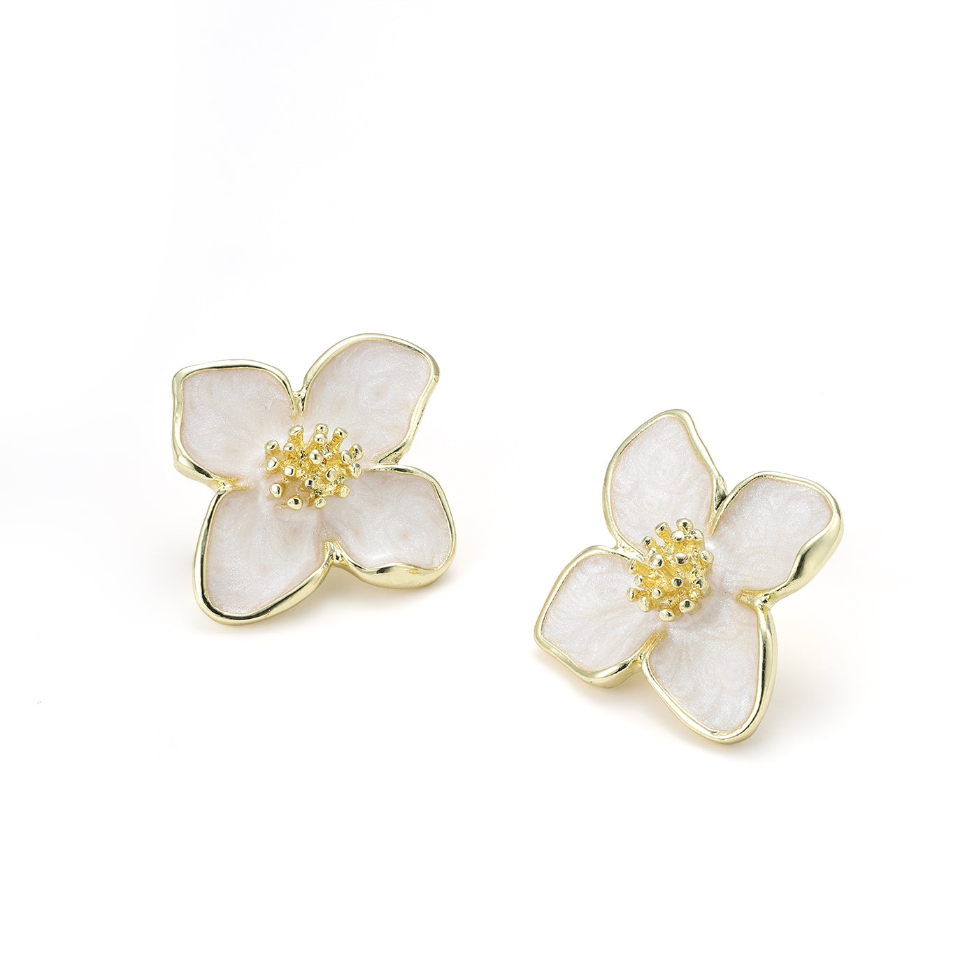 Alora - Flower Stud Earrings - Gold
