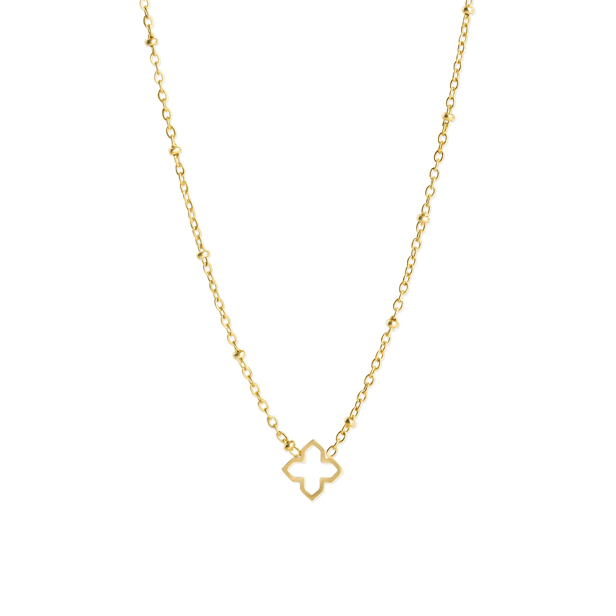 Elfrida - Clover Necklace Stainless Steel - Gold Gold