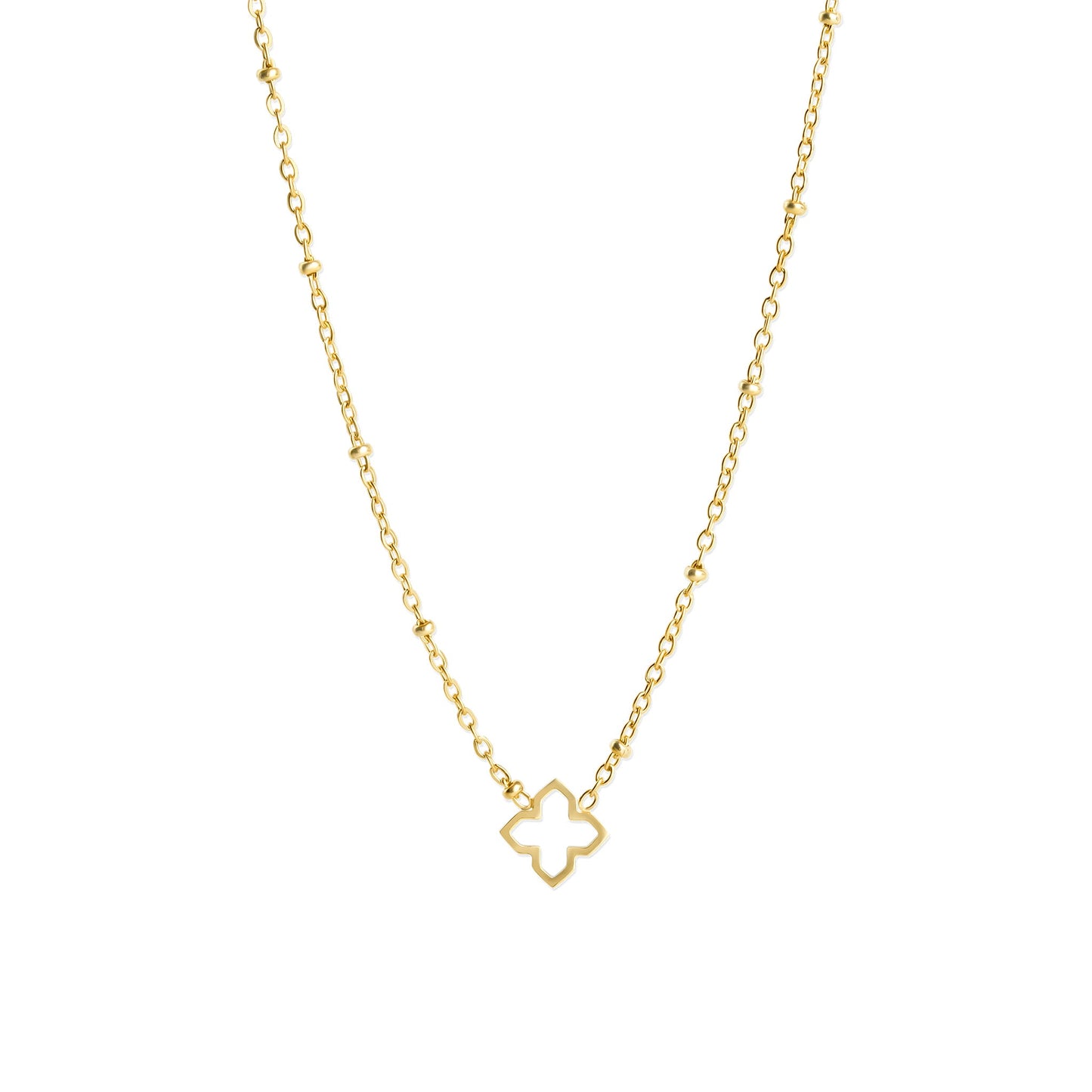 Elfrida - Clover Necklace Stainless Steel - Gold Gold