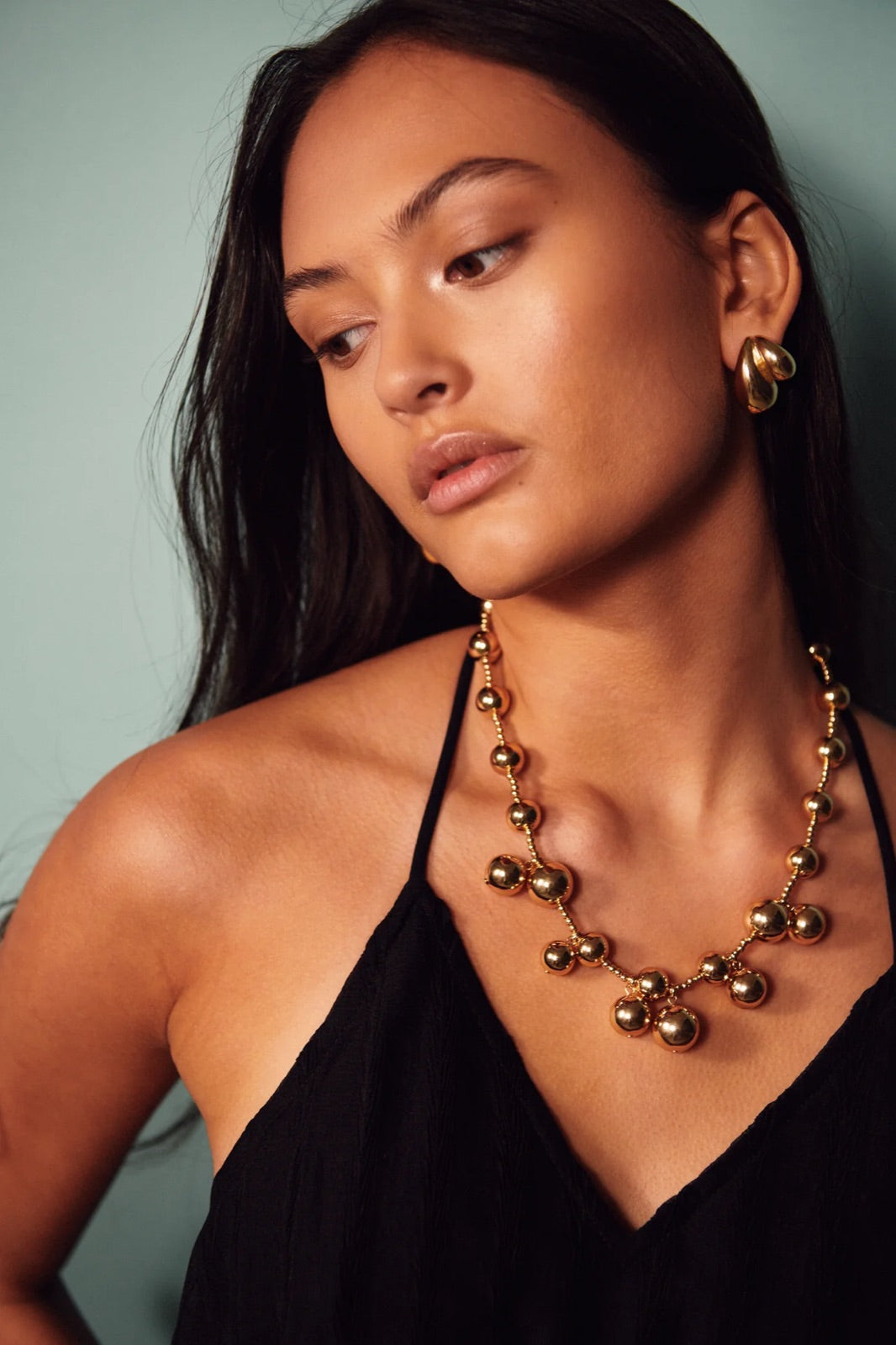 Bead Multi Necklace Gold