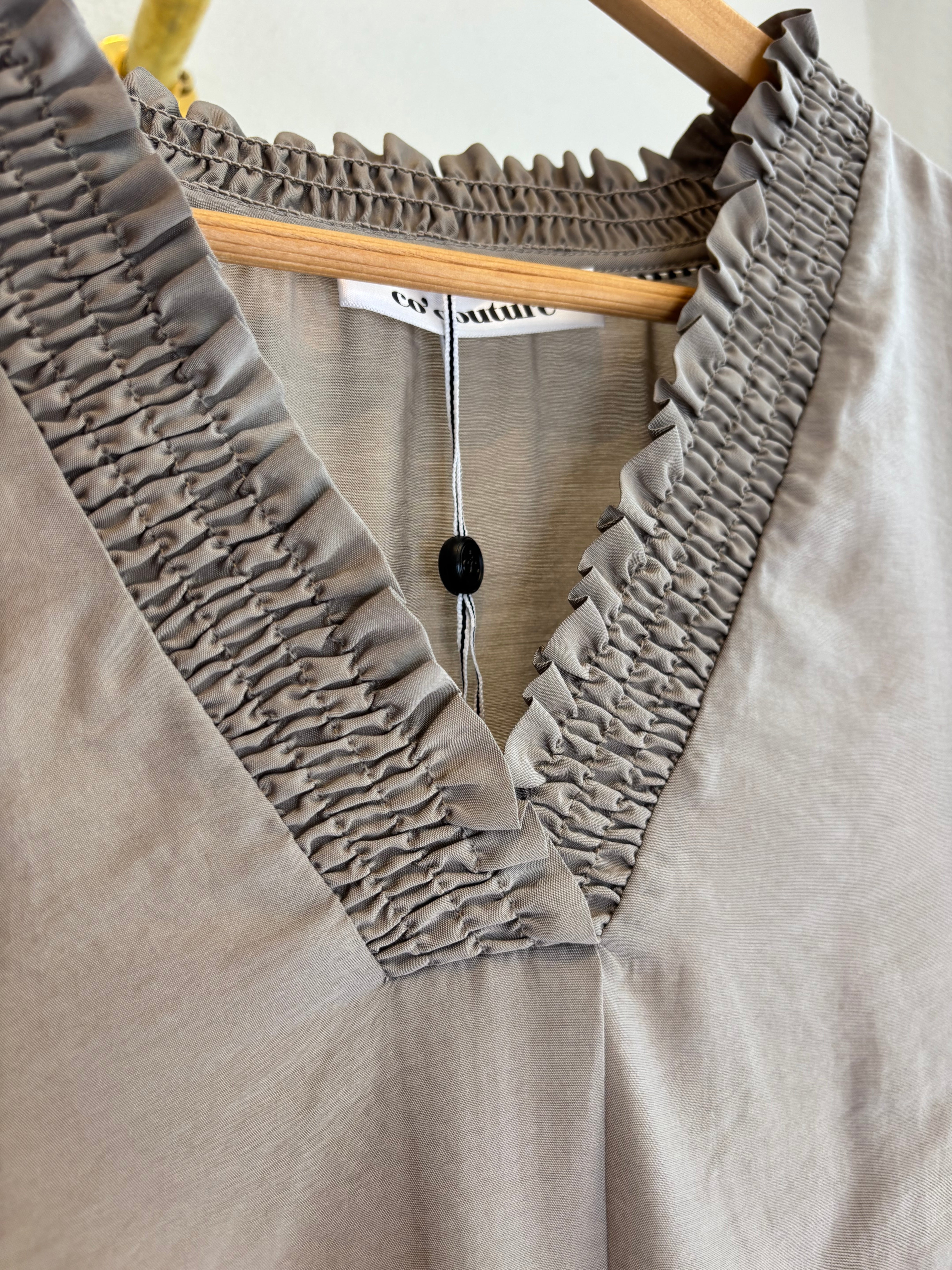 Callumcc Pleat Tunic V-Dress Taupe
