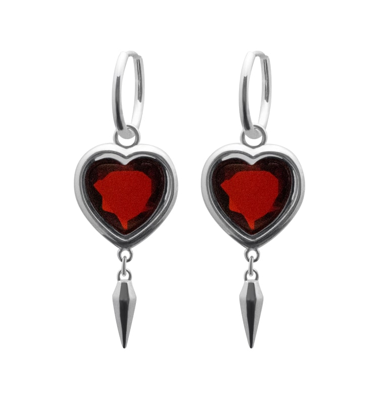 Claw heart big silver