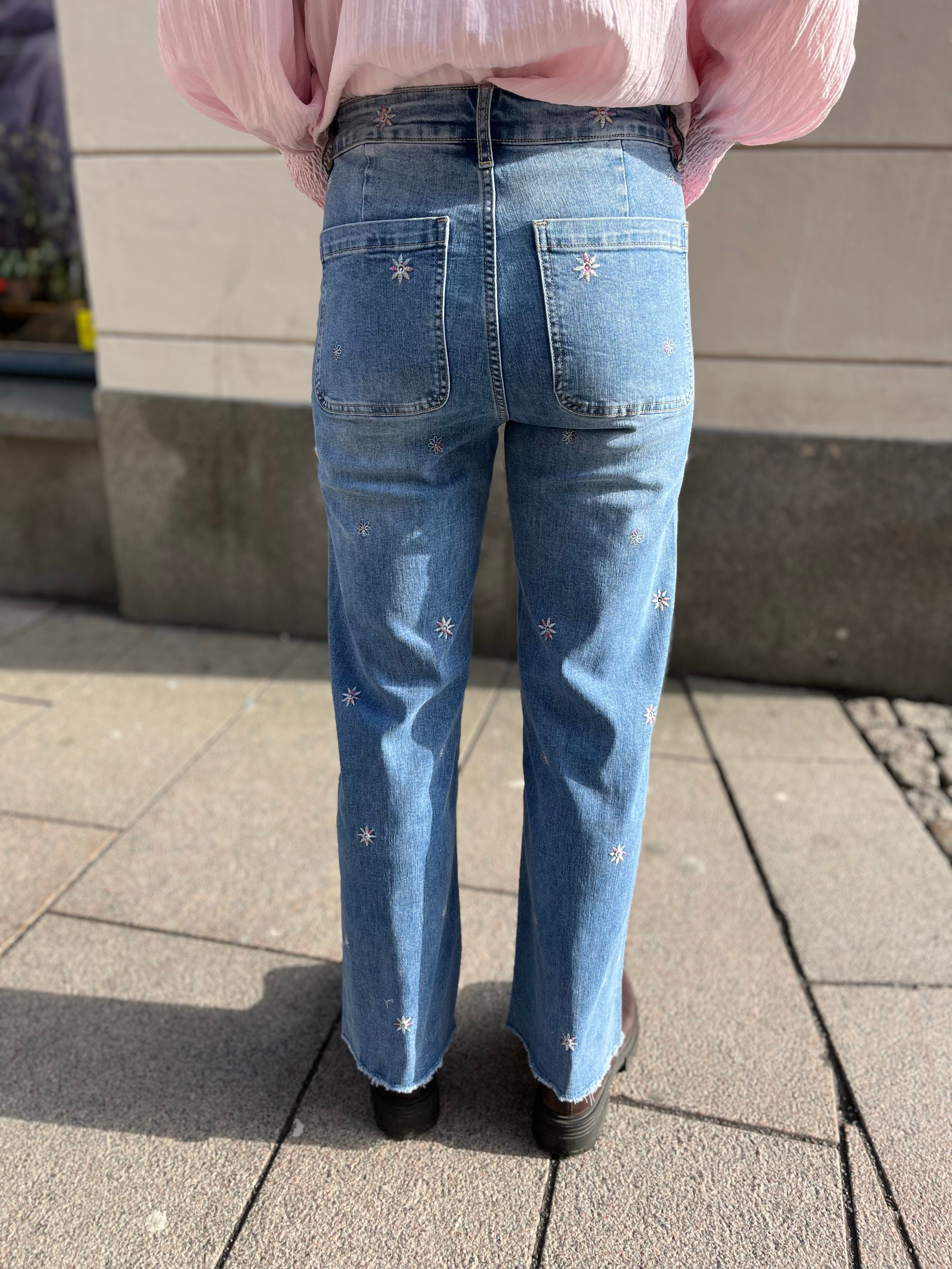 Daisy Jeans W. Embrodery Denim Blue