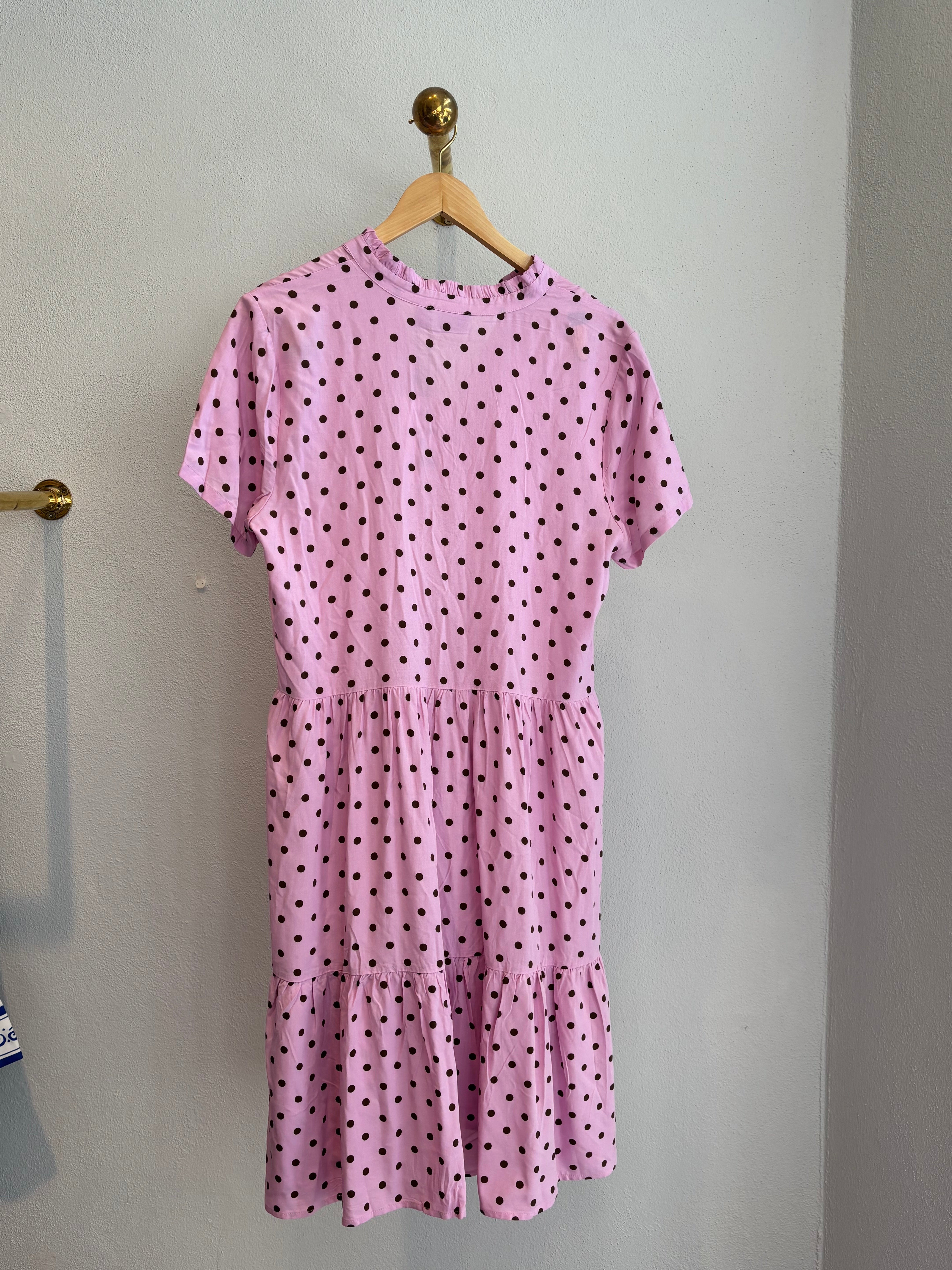 Eda Dress Pink Brown Dot