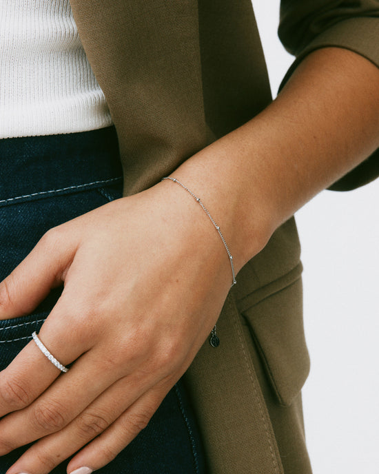 Beaded Chain Bracelet Steel