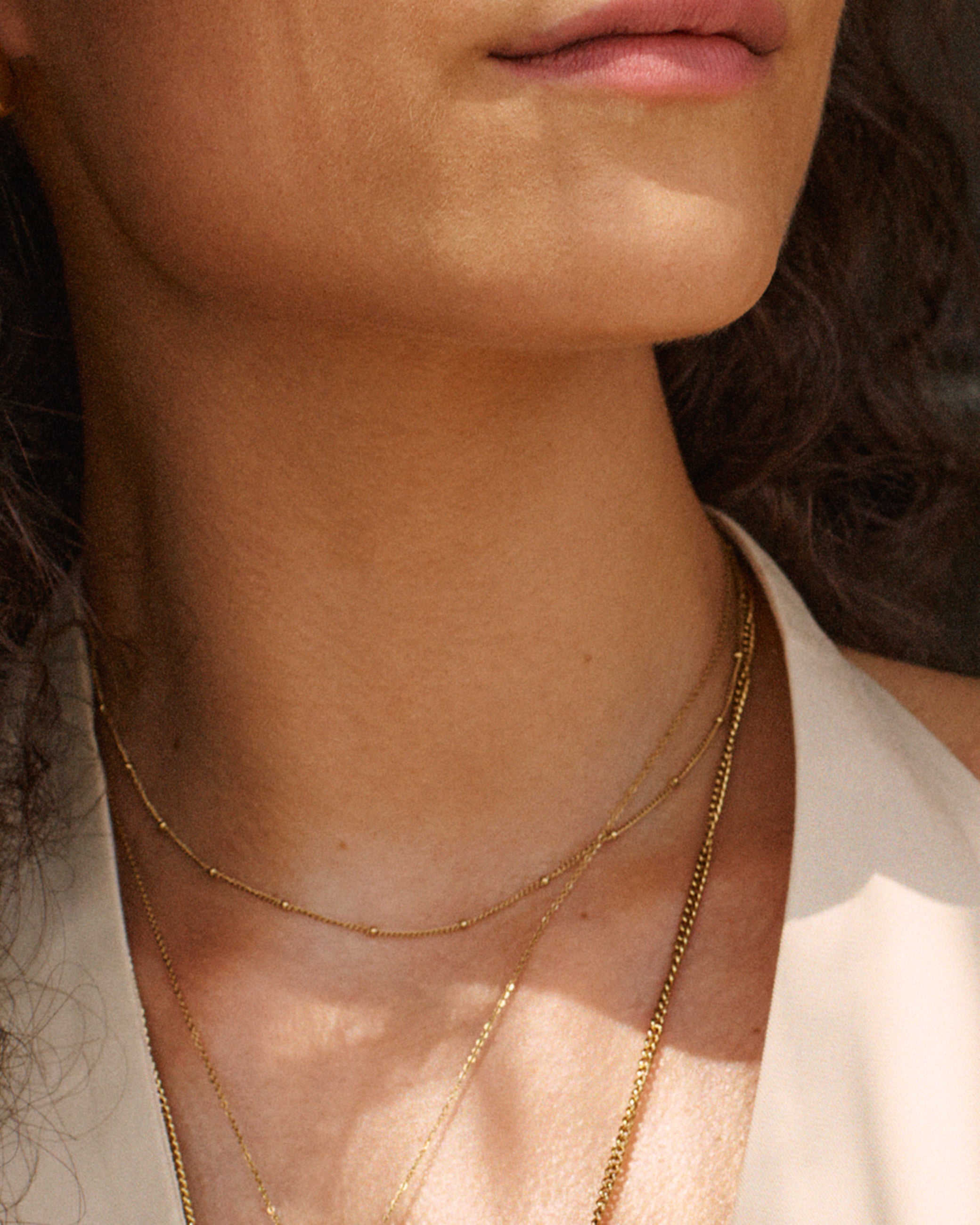 Beaded Chain Necklace Gold