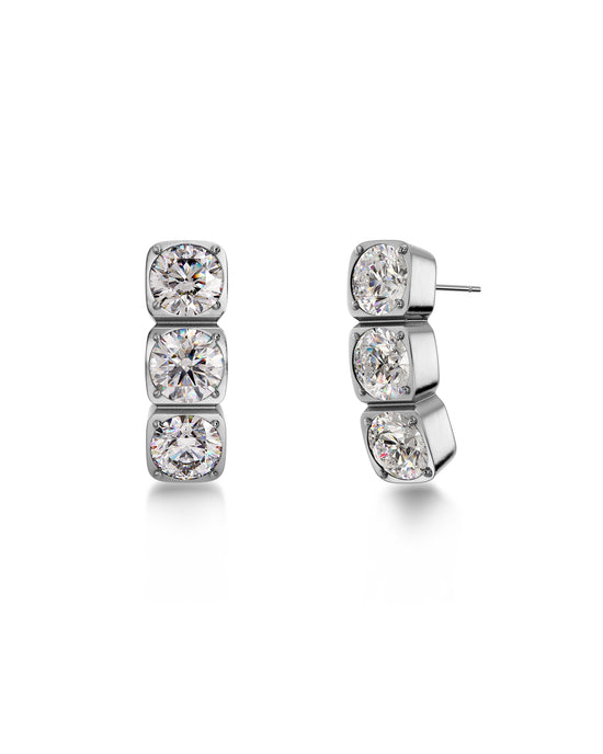 Gemma Studs Triple Steel