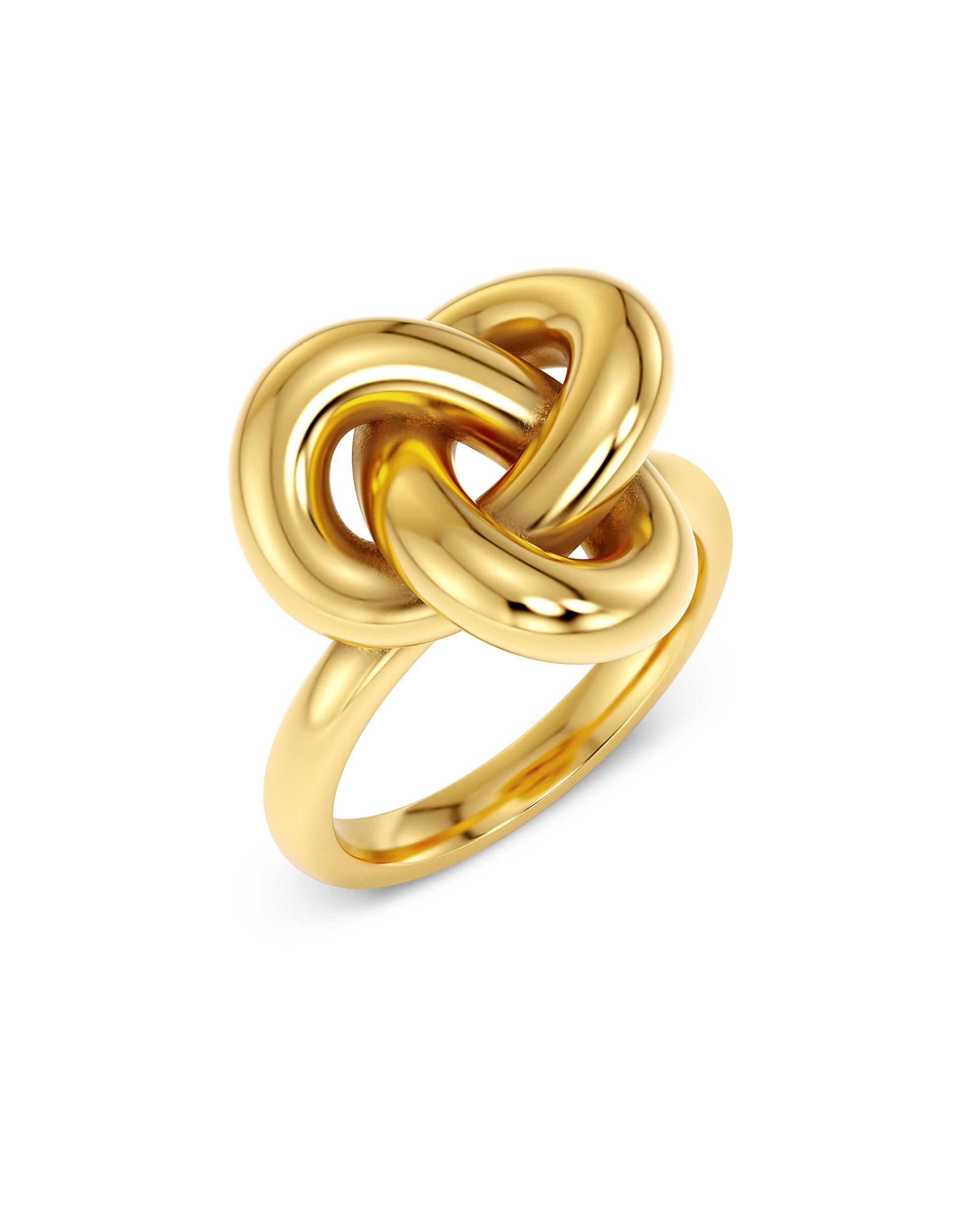 Infinity Knot Ring L Gold